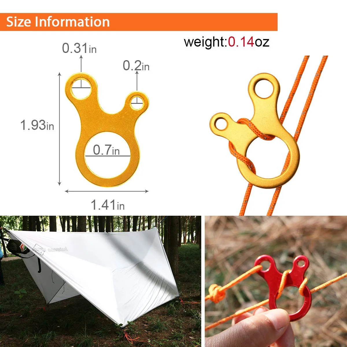 Aluminum Guyline Tensioners 10Pcs/Pack – Image 4